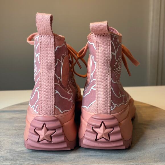 Converse Run Star Hike High Top Pink Quartez Floral Rose 571877C Women's Sz 7.5 - Picture 8 of 12
